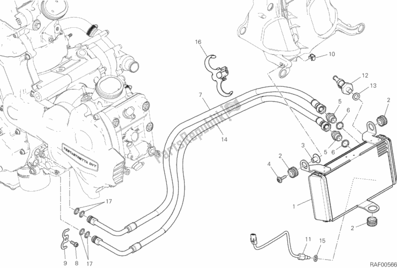 Tutte le parti per il Radiatore Dell'olio del Ducati Multistrada 1200 Enduro Touring 2018